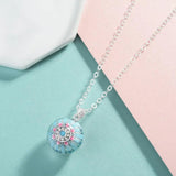 Blue Pink Lotus Necklace