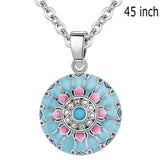 Blue Pink Lotus Necklace