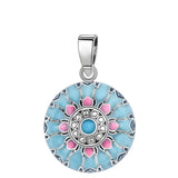 Blue Pink Lotus Necklace