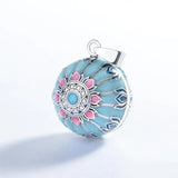 Blue Pink Lotus Necklace