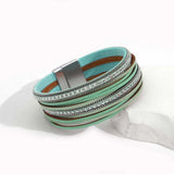 Boho Blue Leather Bracelet