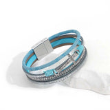 Boho Blue Leather Bracelet