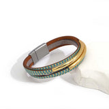 Boho Blue Leather Bracelet