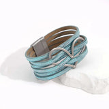 Boho Blue Leather Bracelet