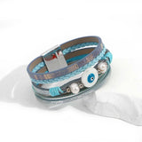 Boho Blue Leather Bracelet