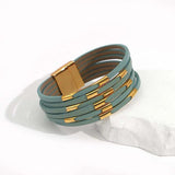 Boho Blue Leather Bracelet