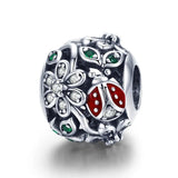 Green Flower Ring Charm