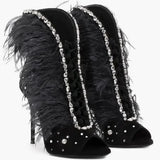 Odette Feather Rhinestone Shoes