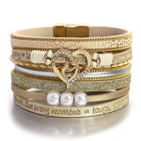 Multilayer Pearl Leather Bracelet