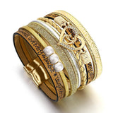 Multilayer Pearl Leather Bracelet