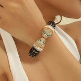 Rhinestone Leopard Bangle