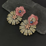 Rhinestones Flower Earrings