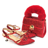Fur Shoes & Bag Set