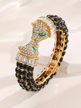 Rhinestone Leopard Bangle