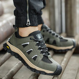 Steel Toe Safety Shoes Men Work Safety Boots Lightweight Breathable Comfortable Sneakers Men Boots Slip-Resistant Shoes
