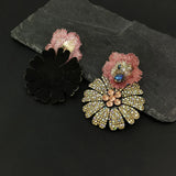 Rhinestones Flower Earrings