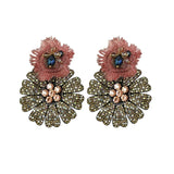Rhinestones Flower Earrings