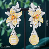 Long Flower Drop Earrings