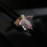 Silver Hummingbird Ring