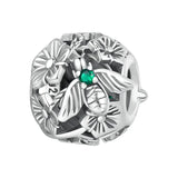Silver Flower Ball Charm