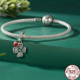 Silver Flower Ball Charm