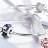 Silver Star Murano Glass Bead