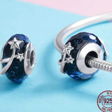 Silver Star Murano Glass Bead