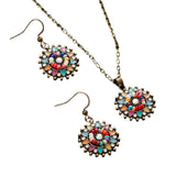 Vintage Flower Pendant Set