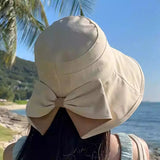 DICORYA — Chapeau de soleil femme à large bord et nœud