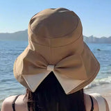 DICORYA — Chapeau de soleil femme à large bord et nœud