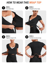 DICORYA — Haut cache-cœur manches courtes style ballet