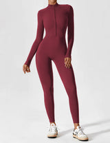 DICORYA — Combinaison zippée manches longues, cerise
