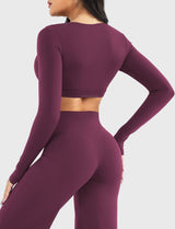 DICORYA — Crop top col V manches longues