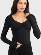 DICORYA — Haut de sport sans couture manches longues