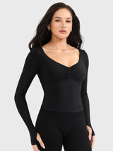 DICORYA — Haut de sport sans couture manches longues