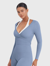 DICORYA — Haut cache-cœur manches longues style ballet