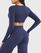 DICORYA — Crop top col V manches longues