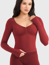 DICORYA — Haut de sport sans couture manches longues