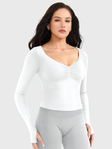 DICORYA — Haut de sport sans couture manches longues