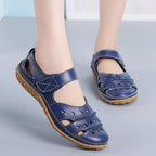 Women's Orthopedic Breathable Leather Walking Shoes with Velcro Strap