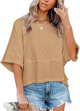 DICORYA — T-shirt uni à manches évasées