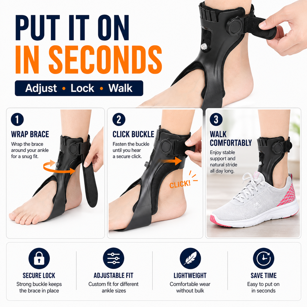 Drop Foot Support AFO Brace with Inflatable Airbag