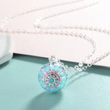 Blue Pink Lotus Necklace