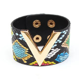 V Leather Bracelet