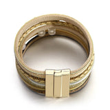 Multilayer Pearl Leather Bracelet