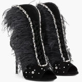 Odette Feather Rhinestone Shoes