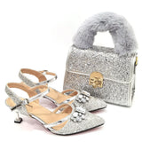 Fur Shoes & Bag Set