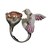 Silver Hummingbird Ring