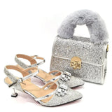 Fur Shoes & Bag Set