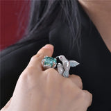 Silver Hummingbird Ring